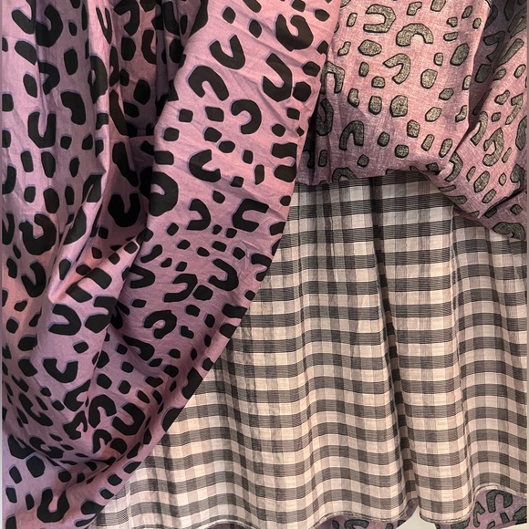 BURU Smocked Waist MIDI Skirt in Purple Cheetah, NWT - Picture 6 of 6